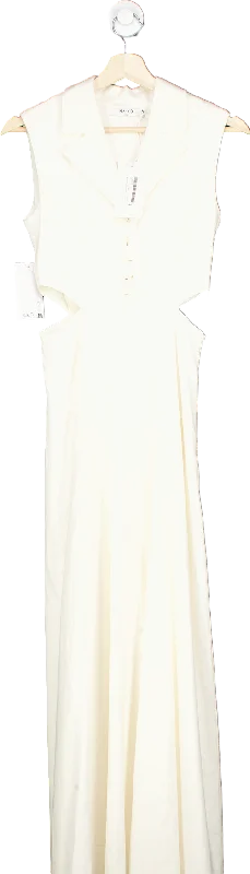 NA-KD Offwhite Buttoned Up Vest Maxi Dress EU 34 UK 8