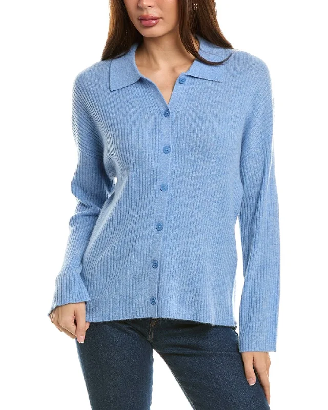 Magaschoni Ribbed Wide Sleeve Cashmere Sweater