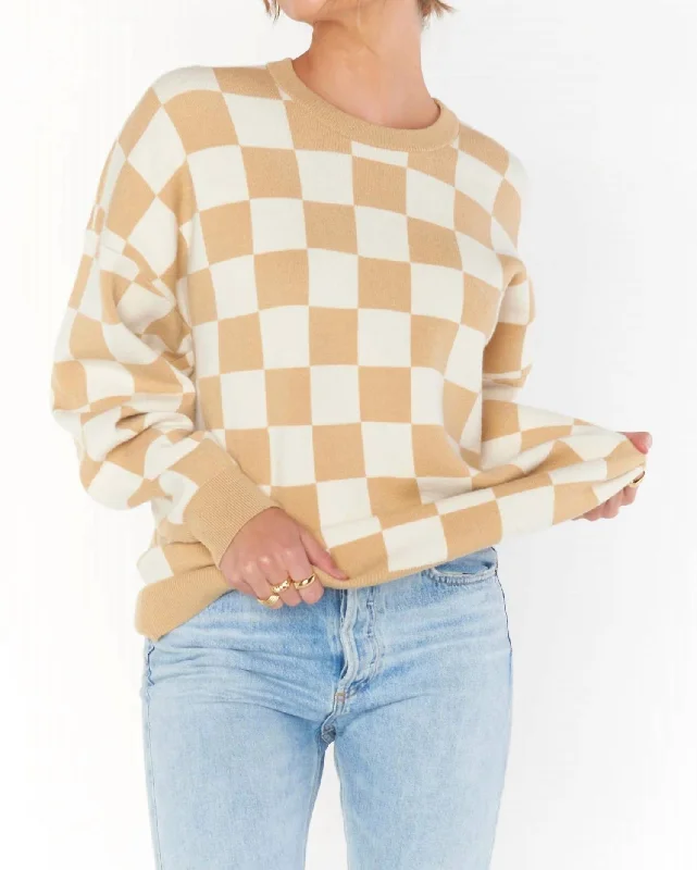 Scout In Tan Checker Knit